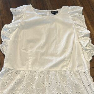Who What Wear White Eyelet Blouse